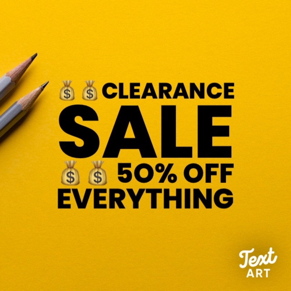 HALF OFF EVERYTHING SALE